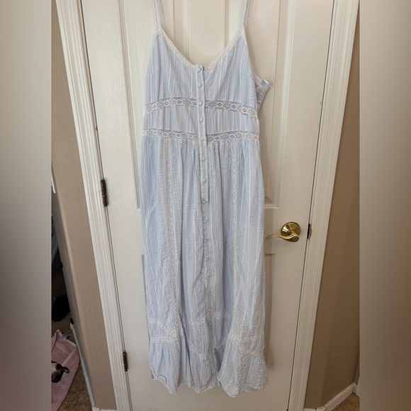 And Now This Dresses & Skirts - And Now This Elegant Light Blue and White Maxi Dress w Lace Women’s XL Bohemian